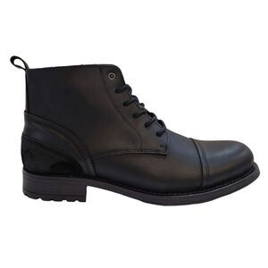 Firetrap Mens Focus Leather Block Heel Boots / Black